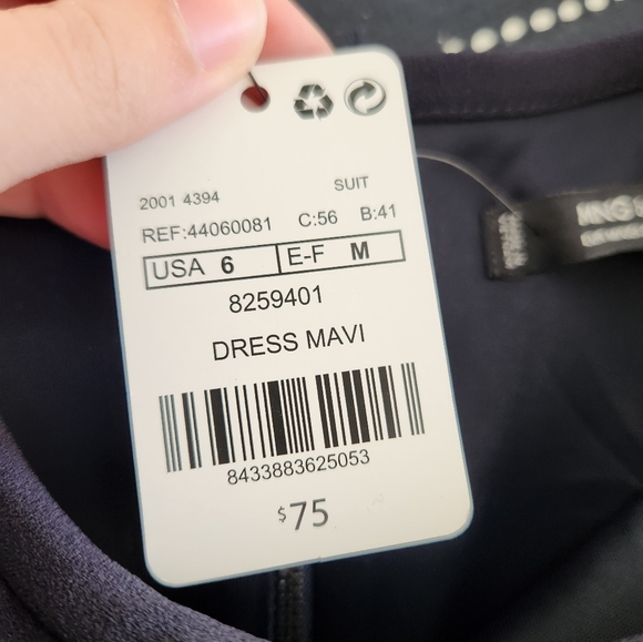 Mango Sheath Workwear Office Day Dress Navy Blue Nwt Size Medium - Picture 4 of 9